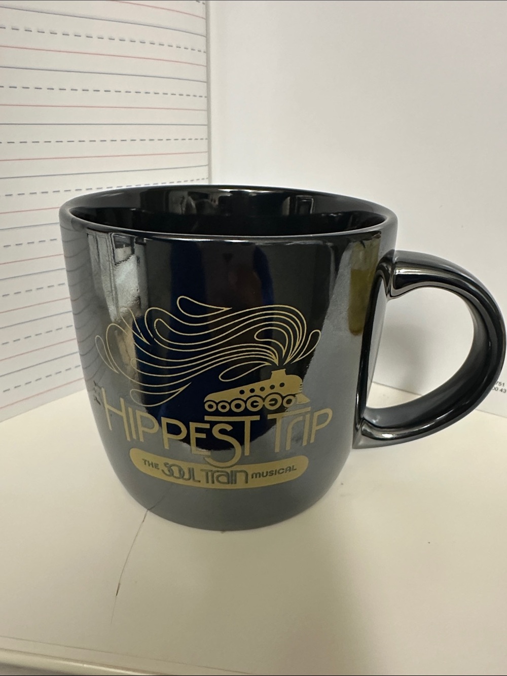 Vintage Soul Train Musical Hippest Trip Black Gold Ceramic Mug